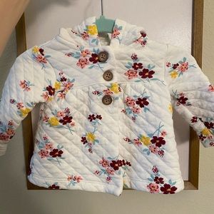 Baby Girl Floral Quilted Poncho Coat 3-6m
